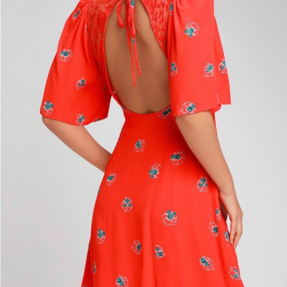 Free People Mockingbird Open back Mini Dress Size 4 - Picture 2 of 5